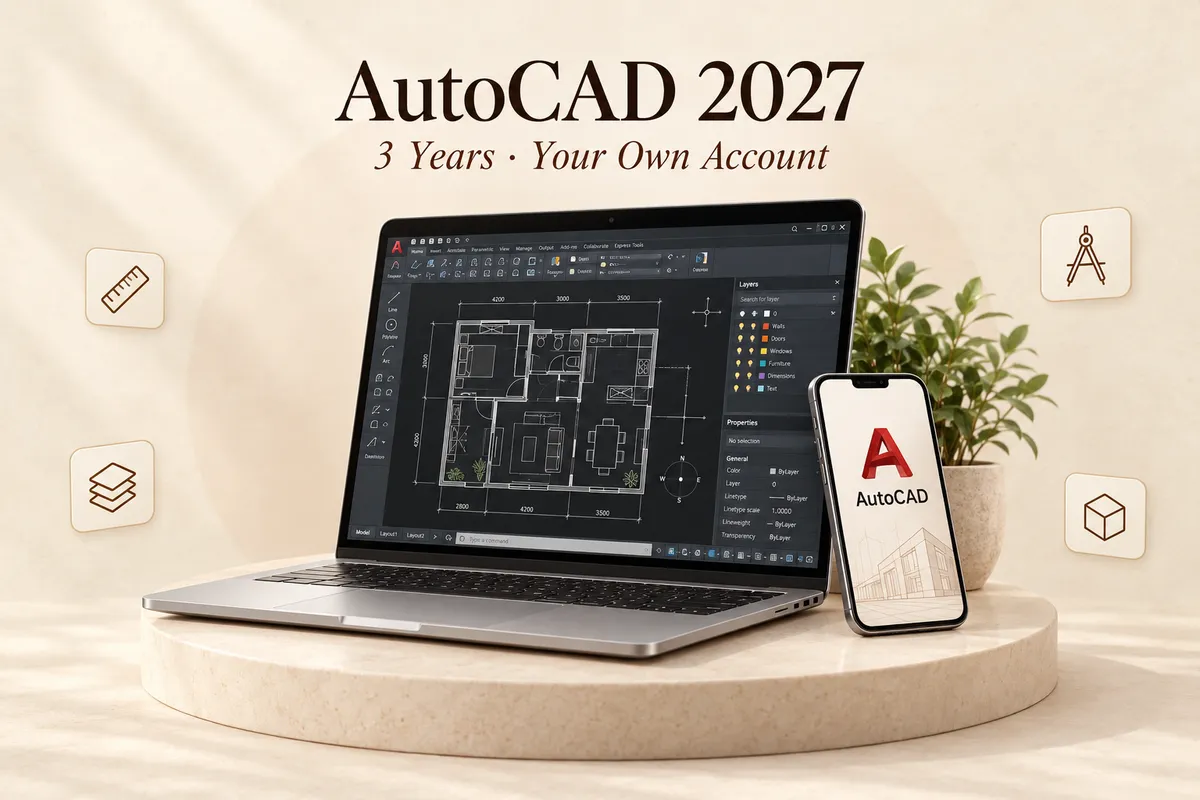 AutoCAD 2027 with Specialized Toolsets – 3 Years (Your Own Email) - Buy in Nepal
