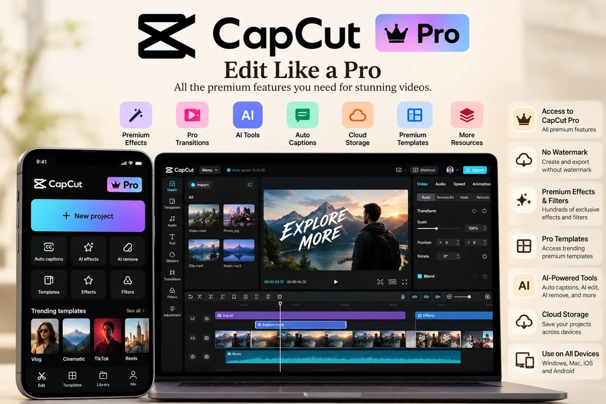 CapCut Pro 1 Month – Private Account - Buy in Nepal