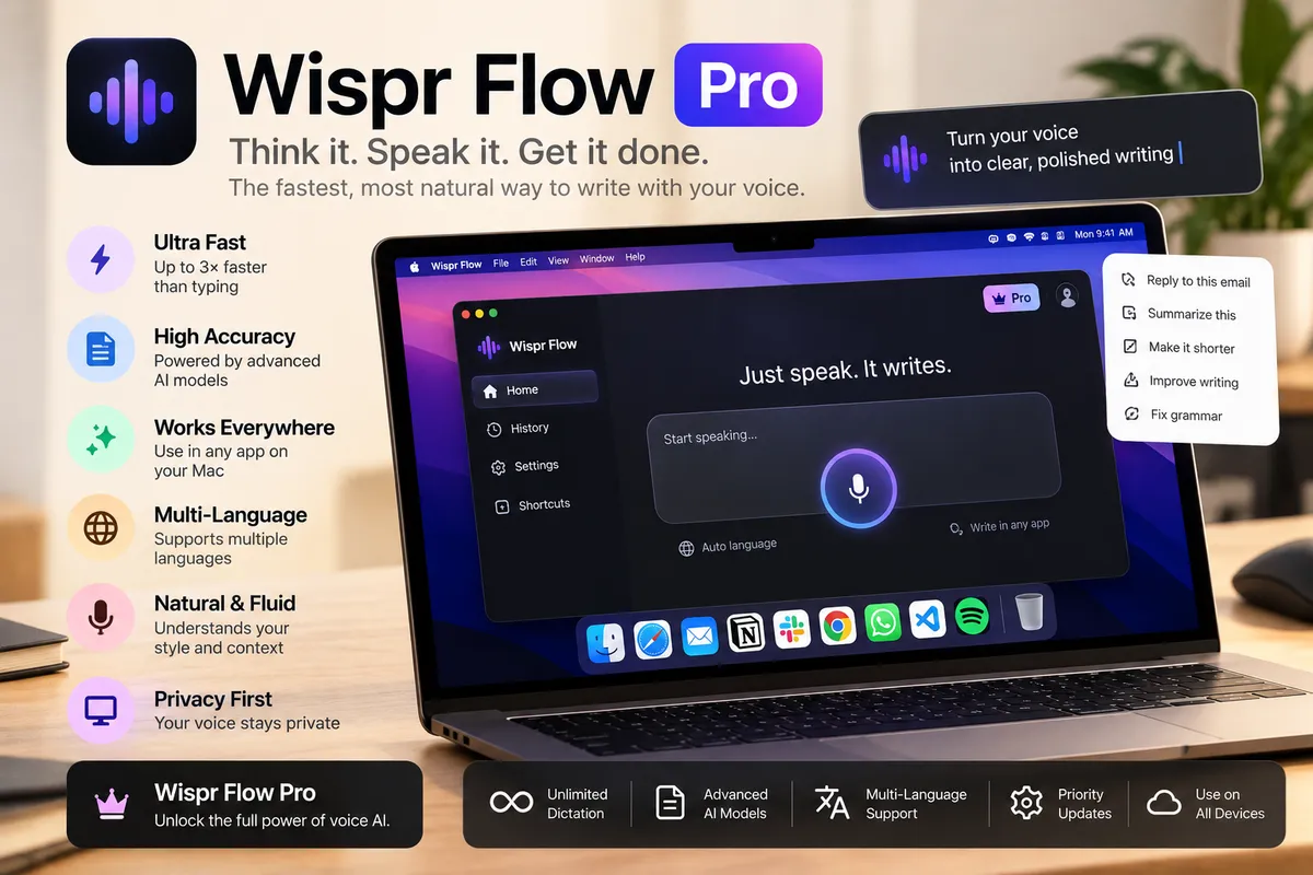 Wispr Flow Pro 1 Month + 11 Months Bonus – Private Account - Buy in Nepal