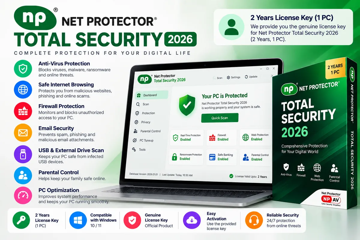 Net Protector Total Security 2026 – 2 Years License Key (1 PC) - Buy in Nepal