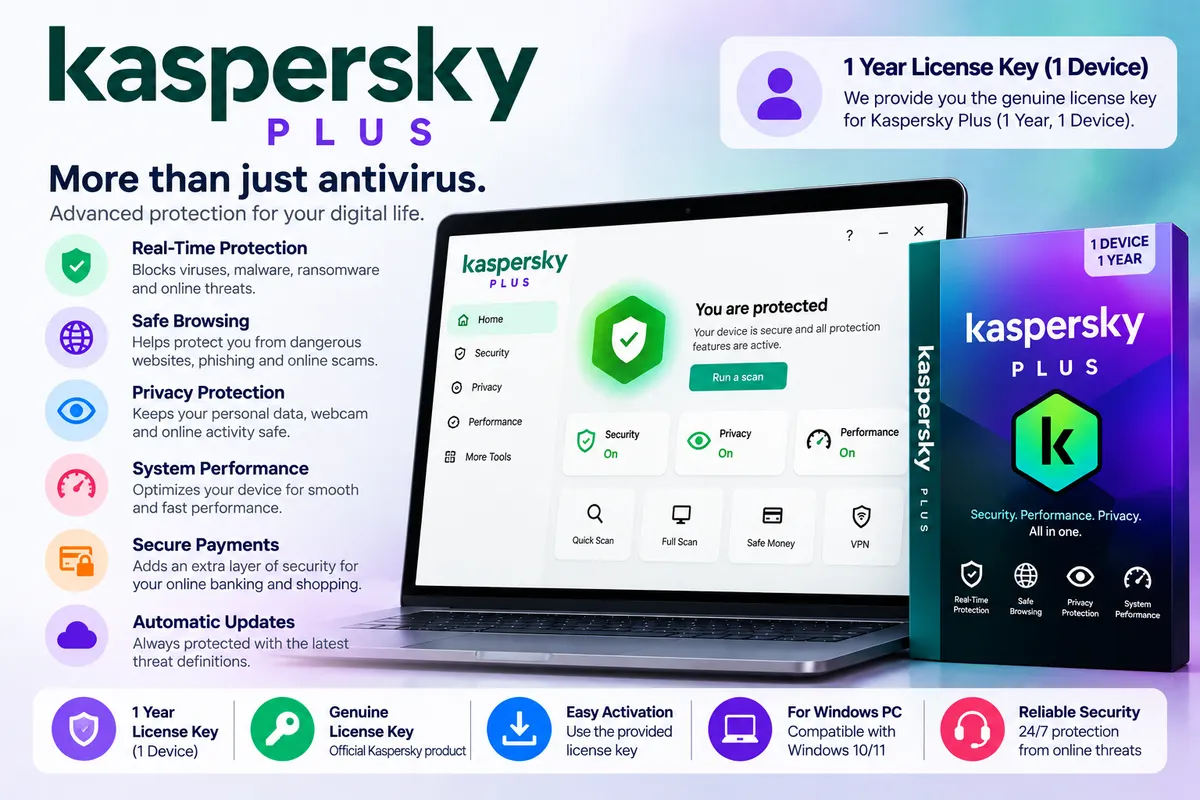 Kaspersky Plus 1 Year – License Key (1 Device) - Buy in Nepal