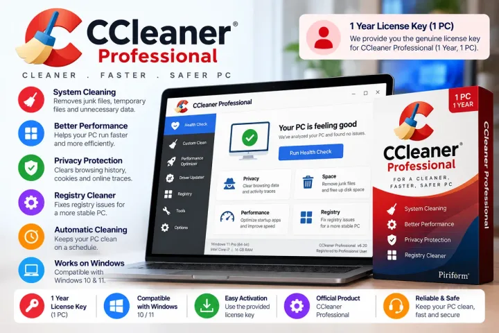 CCleaner Professional 1 Year – License Key (1 PC) - Buy in Nepal
