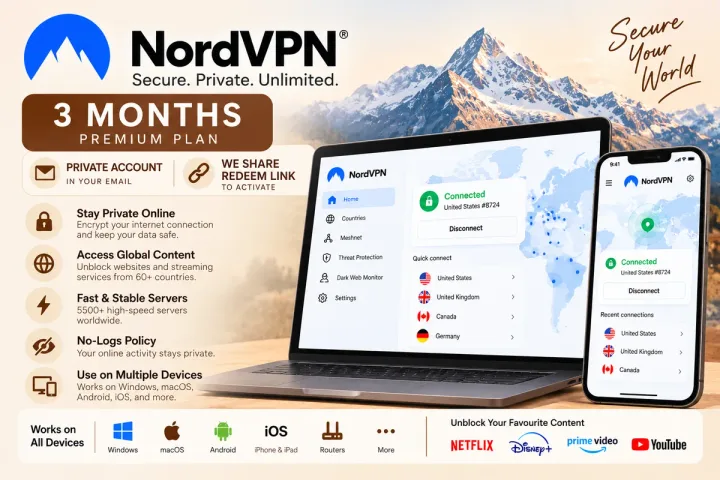 NordVPN Full Private 3 Months (Your Own Email) - Buy in Nepal