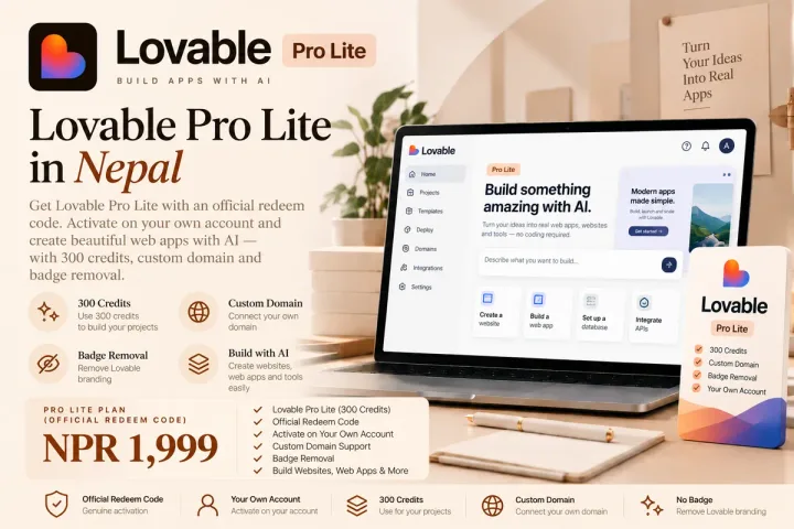 Lovable Pro Lite – 300 Credits (Redeem Code) - Buy in Nepal